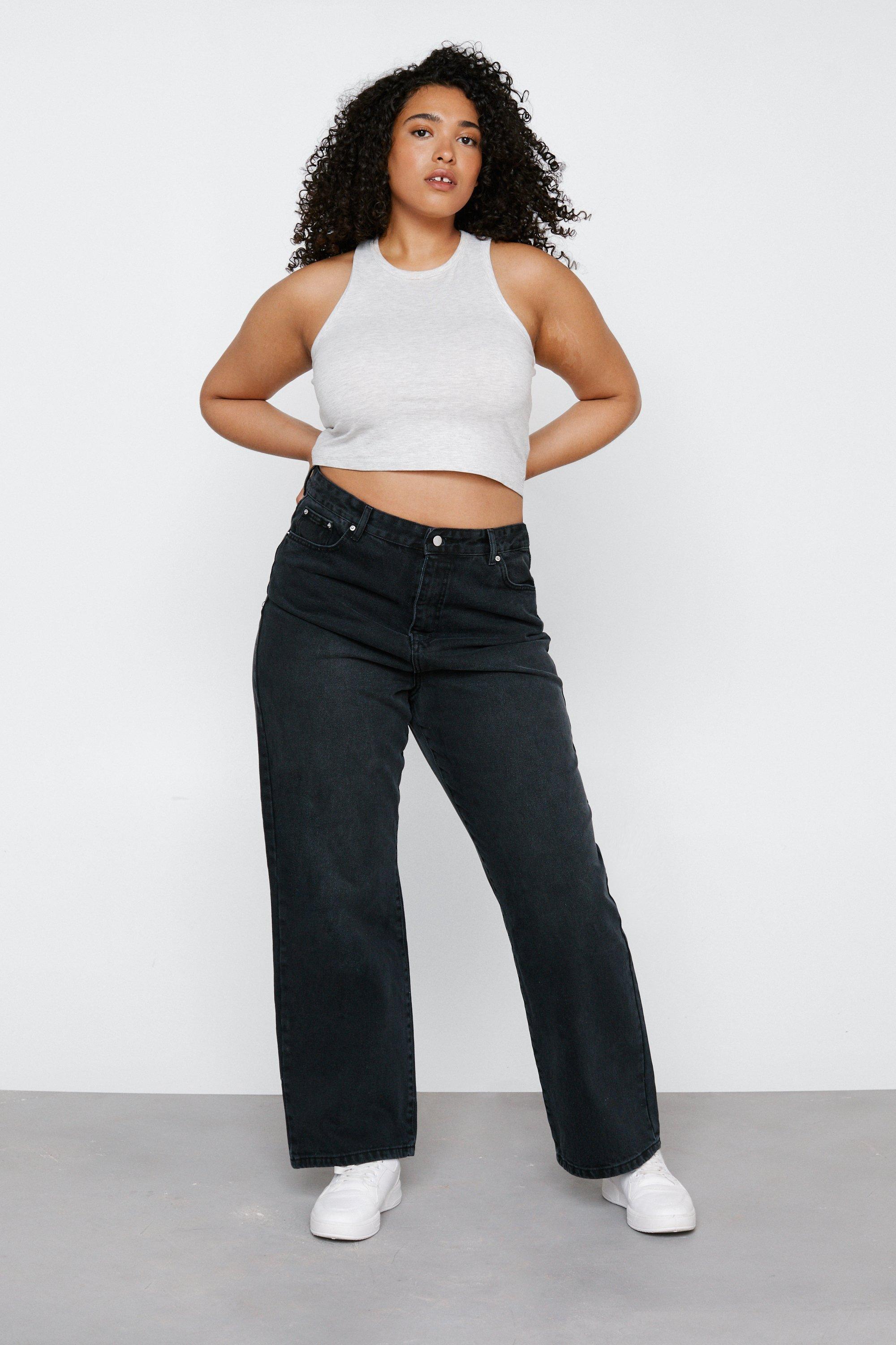 Plus size boyfriend jeans sales black